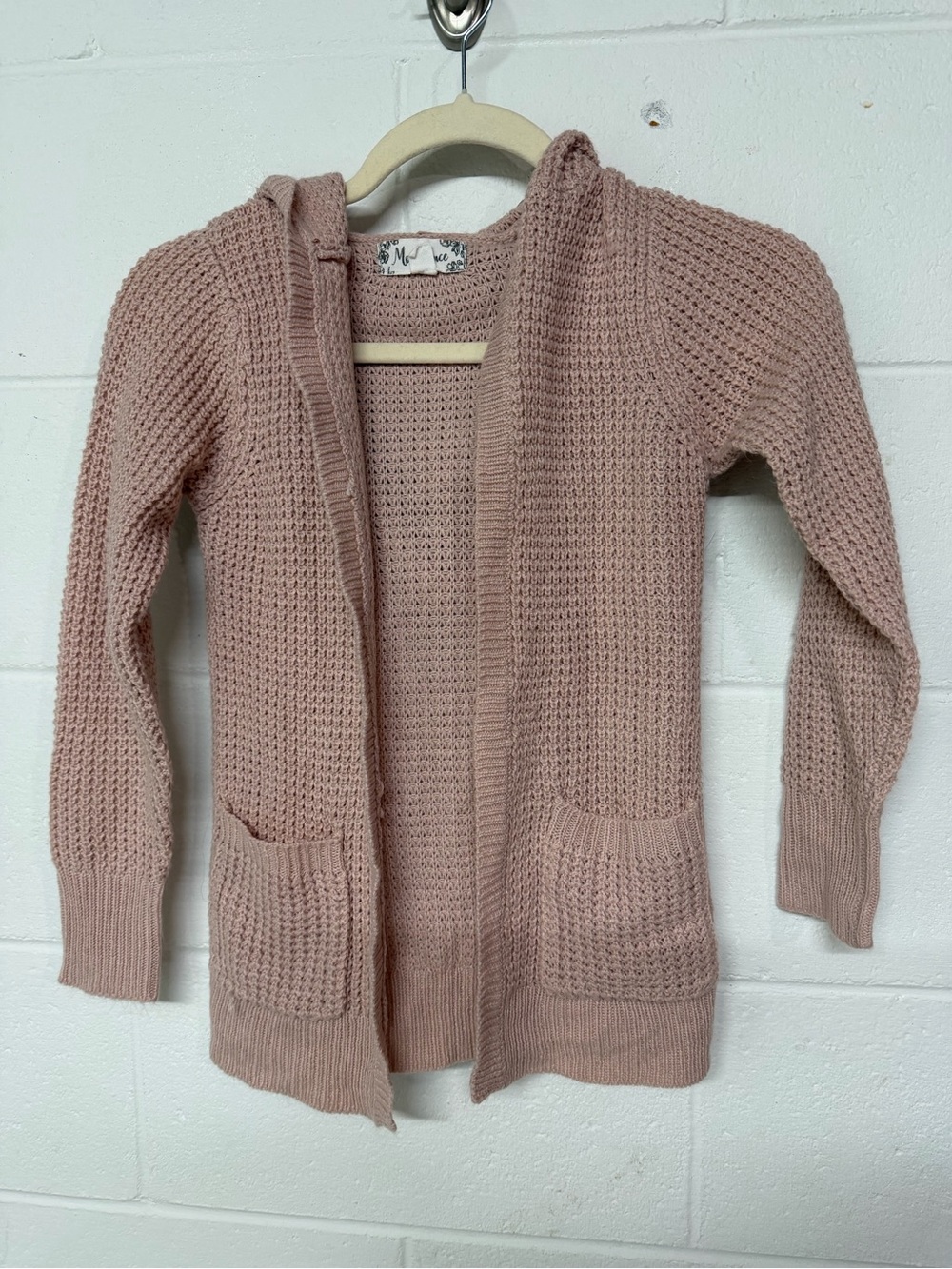 Girls' Open-Front Knit Cardigan Sweater - Dusty Rose